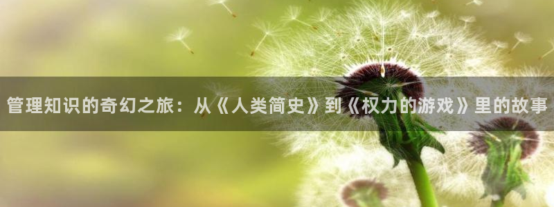 起点小说第一：管理知识的奇幻之旅：从《人类简史》到《权力的游戏》里的故事